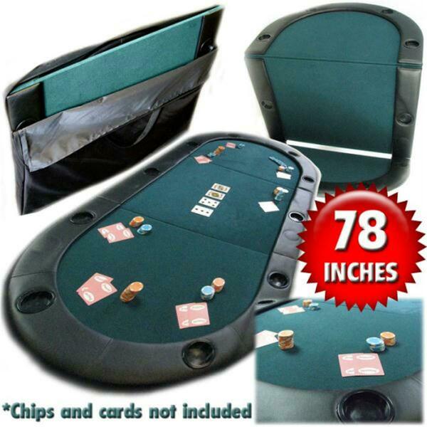 Trademark Global Texas Holdem Poker Folding Tabletop With Cupholders 10-7936C